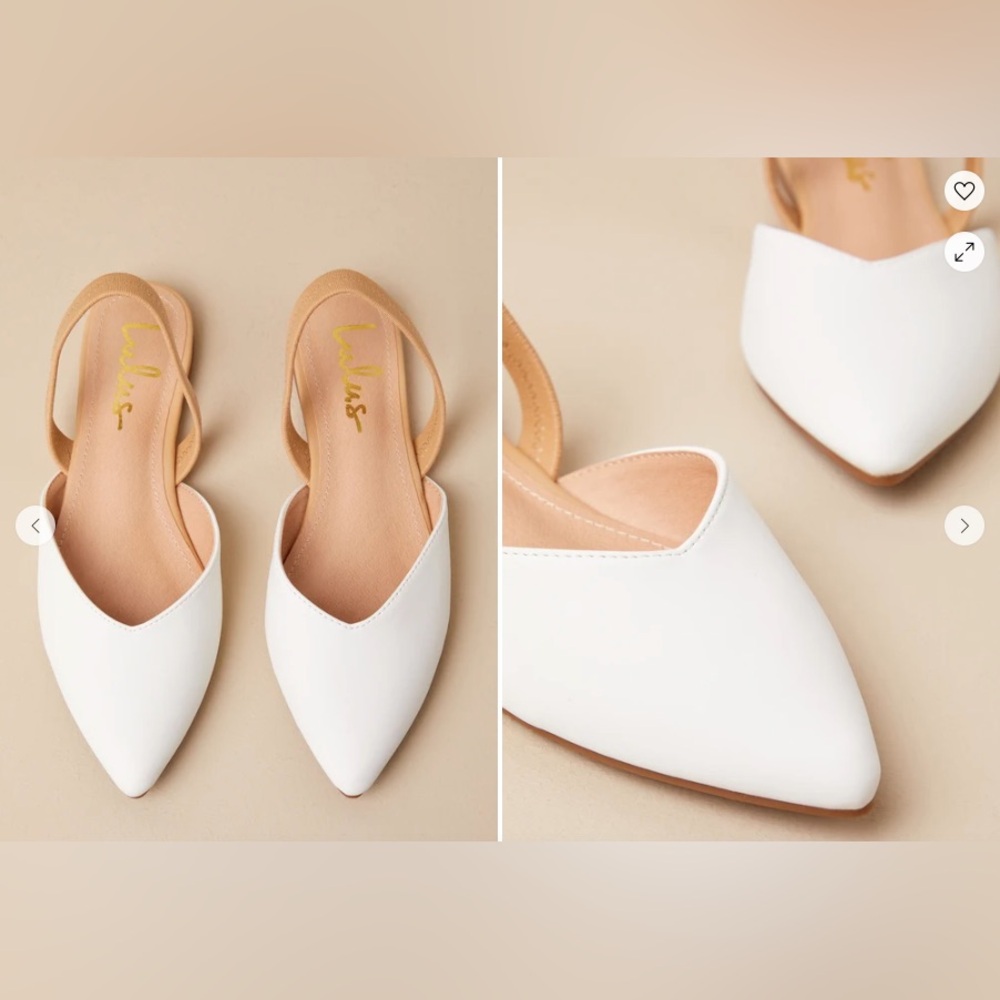Lulus White Slingback Flats